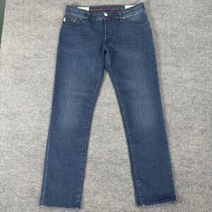 Tramarossa Jeans Men 36X31 Blue Leonardo Soft Touch Slim Straight Leg Italy